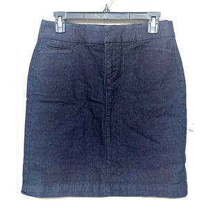 JM Collections Womens Denim Mini Skirt Size 8P petite straight‎ pencil blue jean